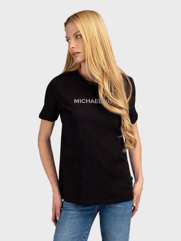 Crew neck T-shirt with studs - 1