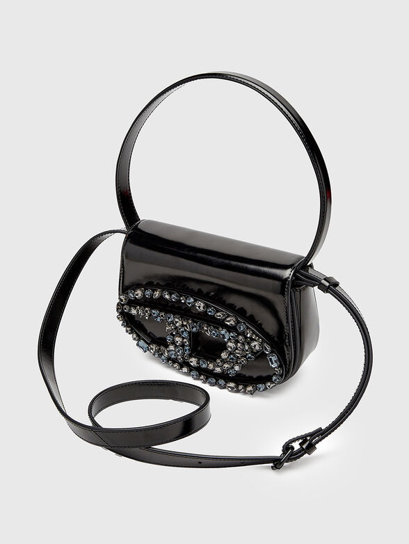 1DR mirror leather bag with oval rhinestones logo - 5