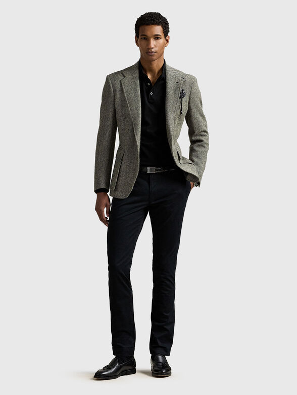 Navy slim fit chino trousers - 4