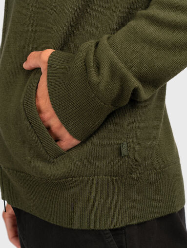 Merino wool cardigan with zip - 5