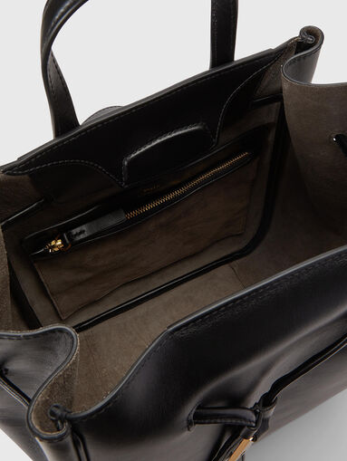 Leather backpack with logo detail - 5