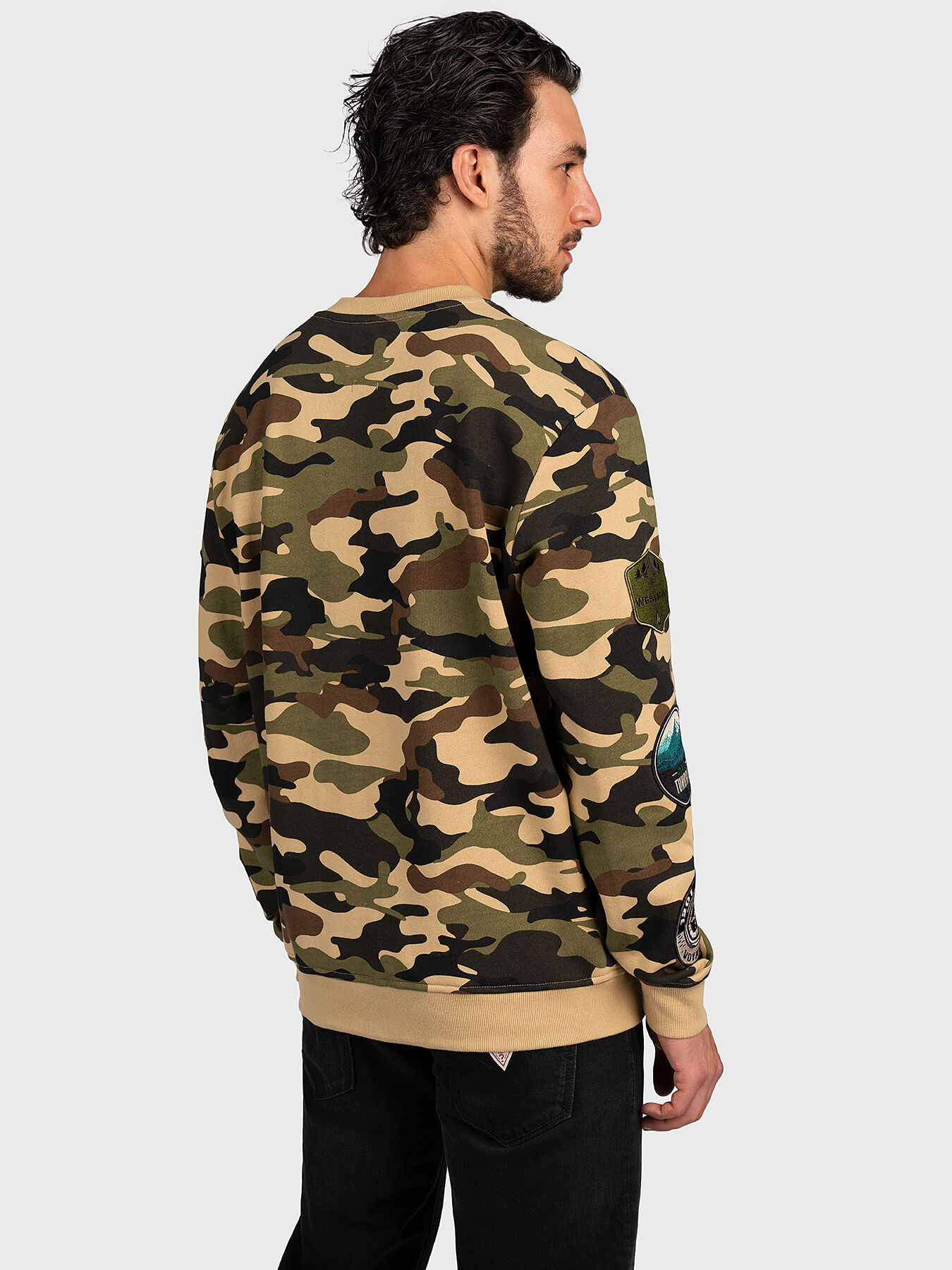 Guess camo sweatshirt sales