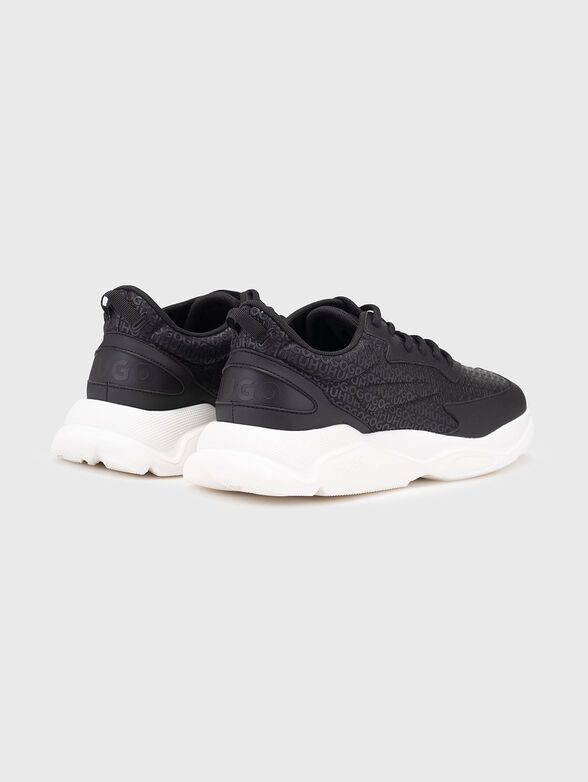 Black sports shoes with logo - 3