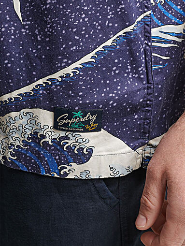 VINTAGE black shirt with floral print - 5