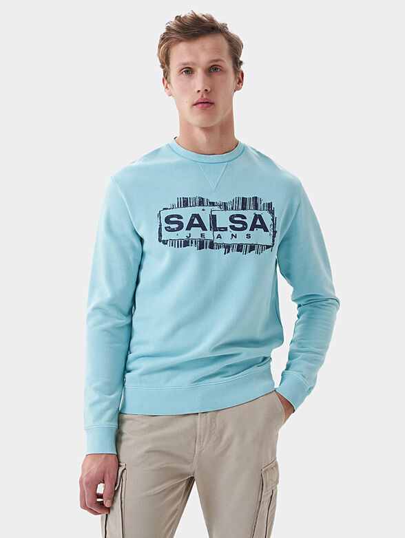 Cotton sweatshirt with logo print - 1