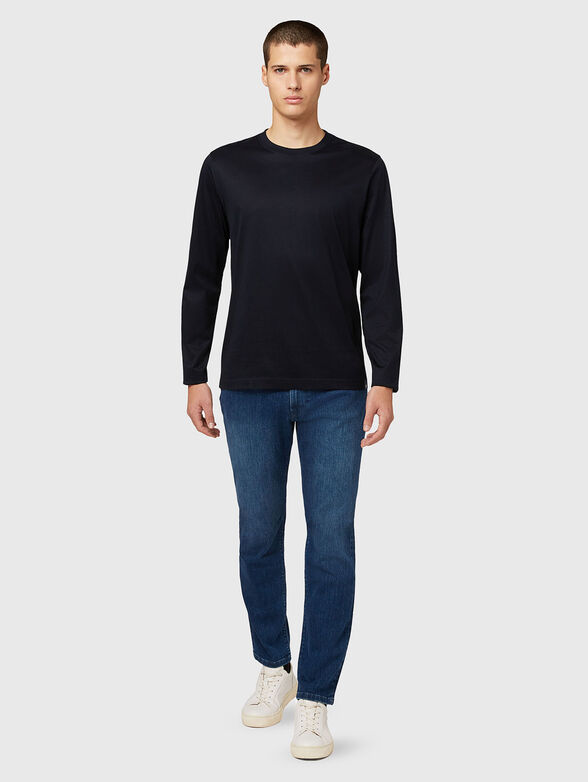 Cotton blouse in dark blue - 2