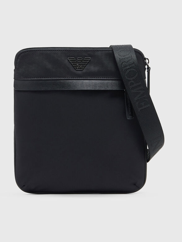 Black crossbody bag with logo - 1