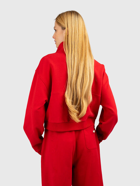 Cotton sweatshirt with high collar and zip - 3