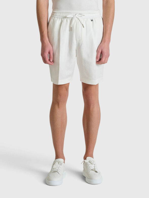 Linen and viscose shorts - 1