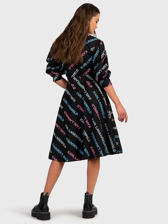 Dress in black color with logo embroidery - 2