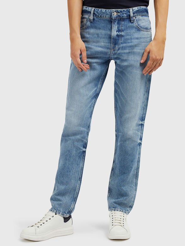 Blue jeans with logo accent - 1