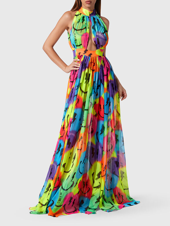 Multicolour chiffon dress - 4