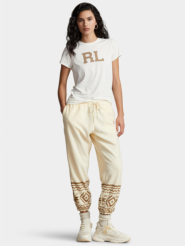 Sports pants with contrasting print - 4
