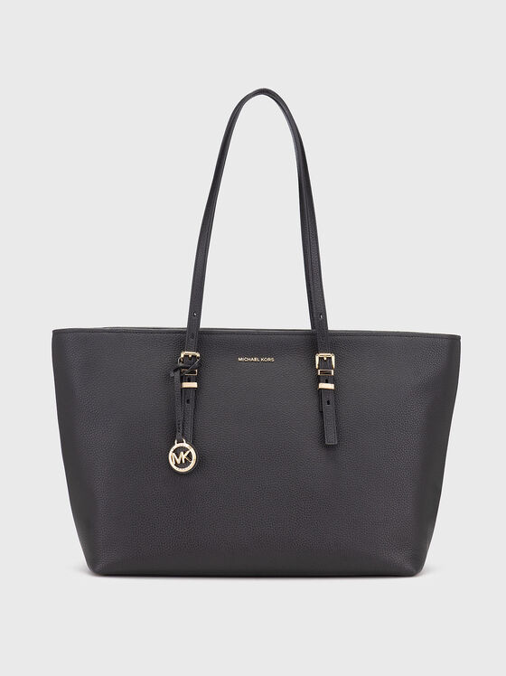 Голяма чанта от естествена кожа с лого - 1