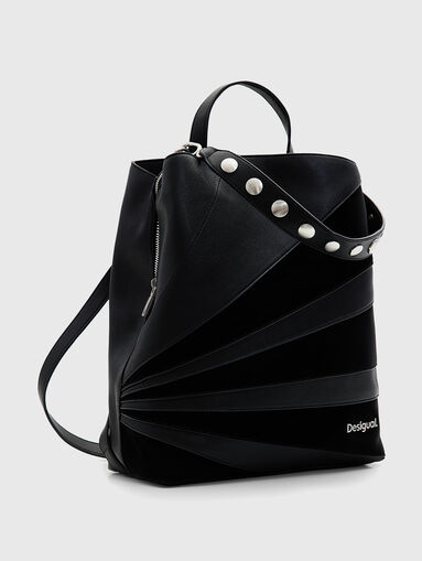 Black backpack with logo detail  - 5