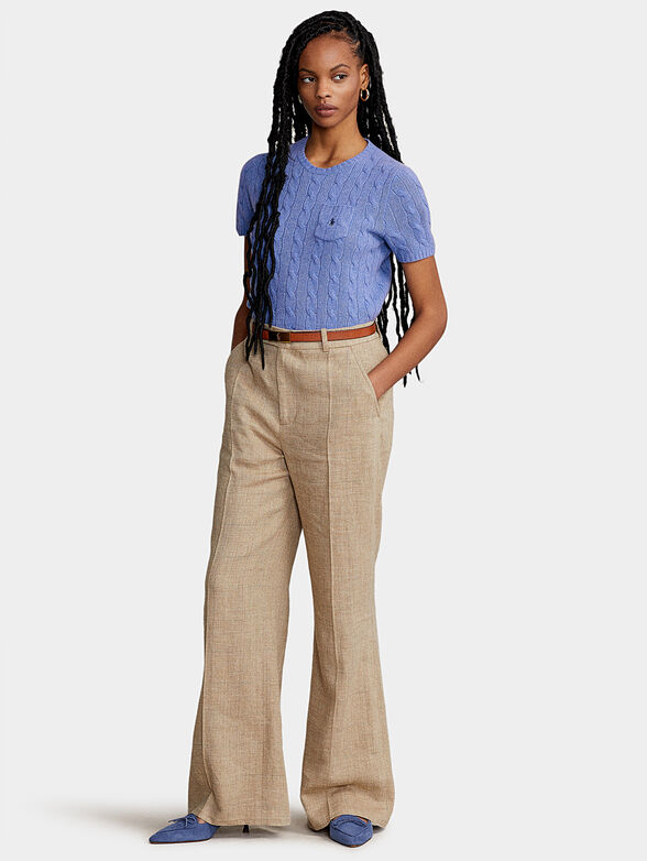 Wool sweater with short sleeve and pocket - 2