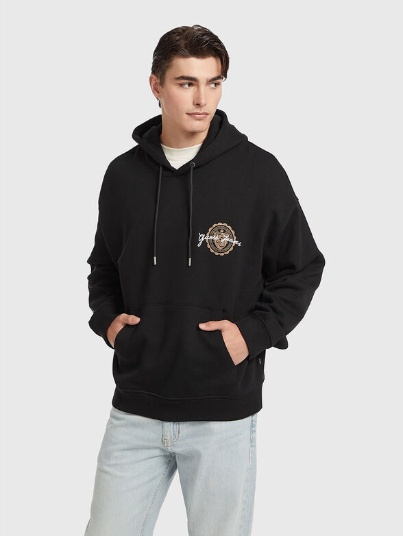 Cotton sweatshirt with hood and logo detail - 1