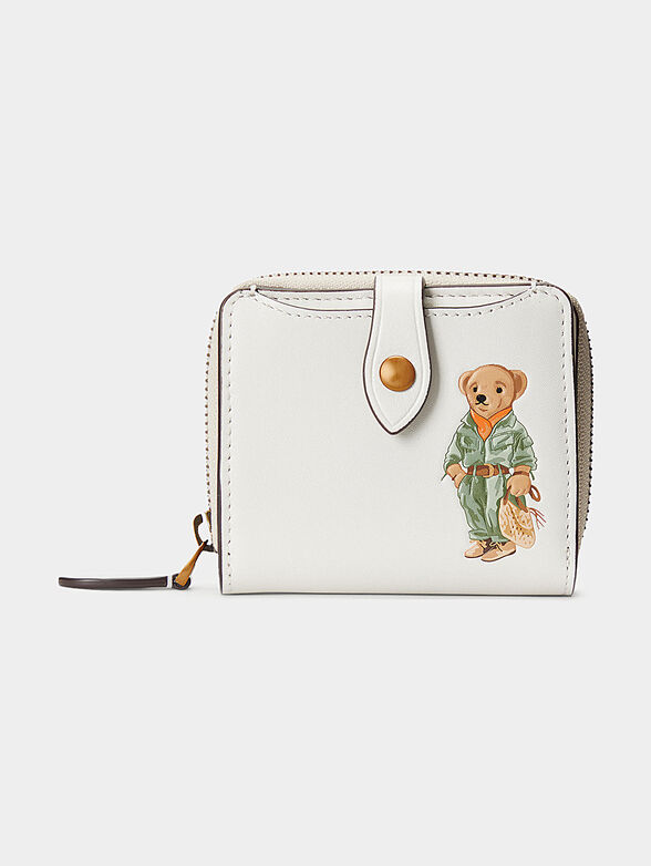 Leather wallet with zip and Polo Bear print - 1