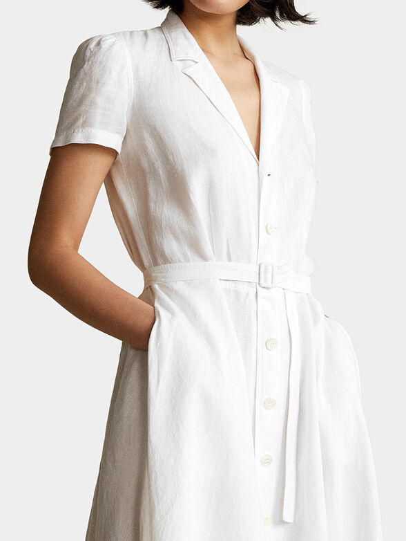 Linen dress with short sleeve - 3