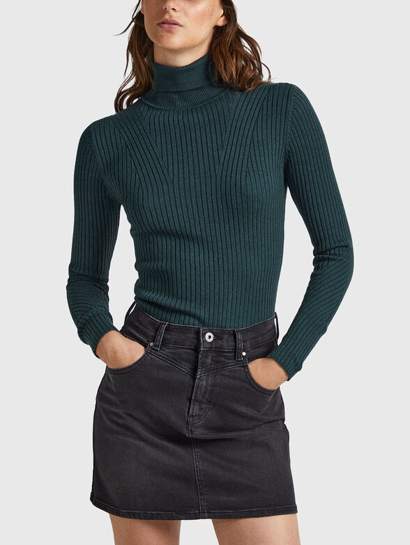 DALIA black polo collar shirt - 1