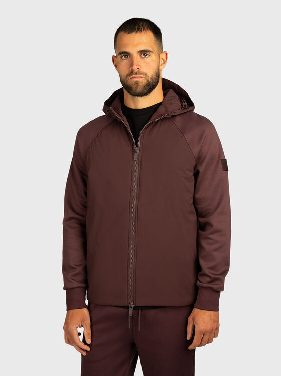 Cotton sweatshirt with hood and zip - 1