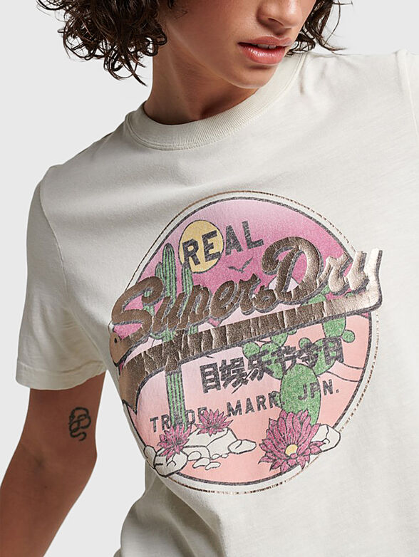 Cotton T-shirt VINTAGE with faded effect - 3
