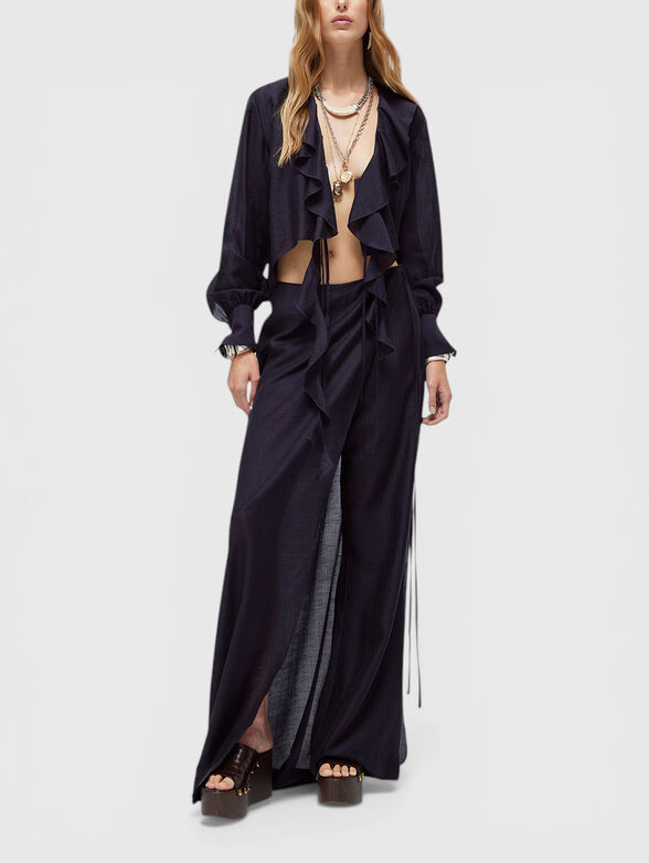 Short lyocell blouse with ruffles - 2