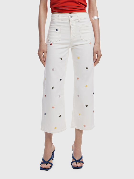 LUNA jeans with floral embroidery - 1