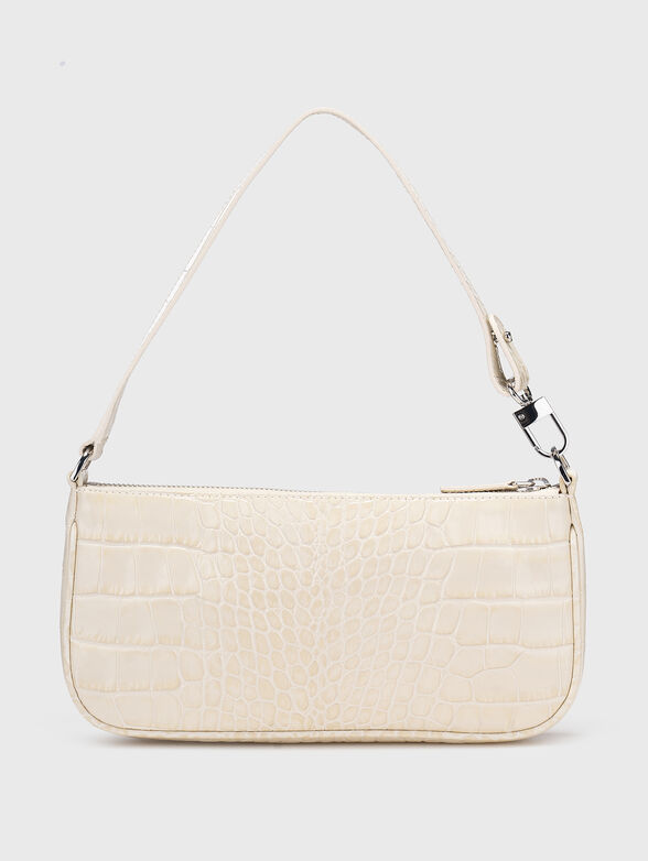 Leather bag with croc effect in brown colour - 2