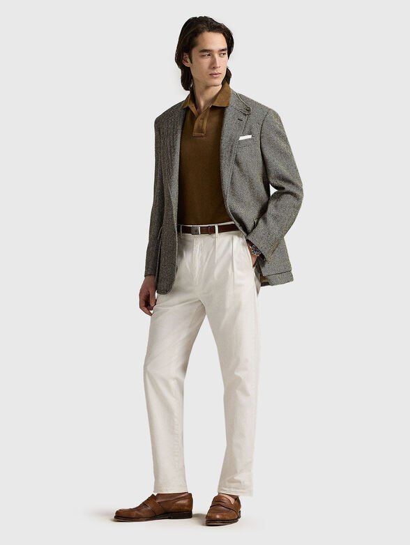 Brown polo shirt with embossed texture - 2