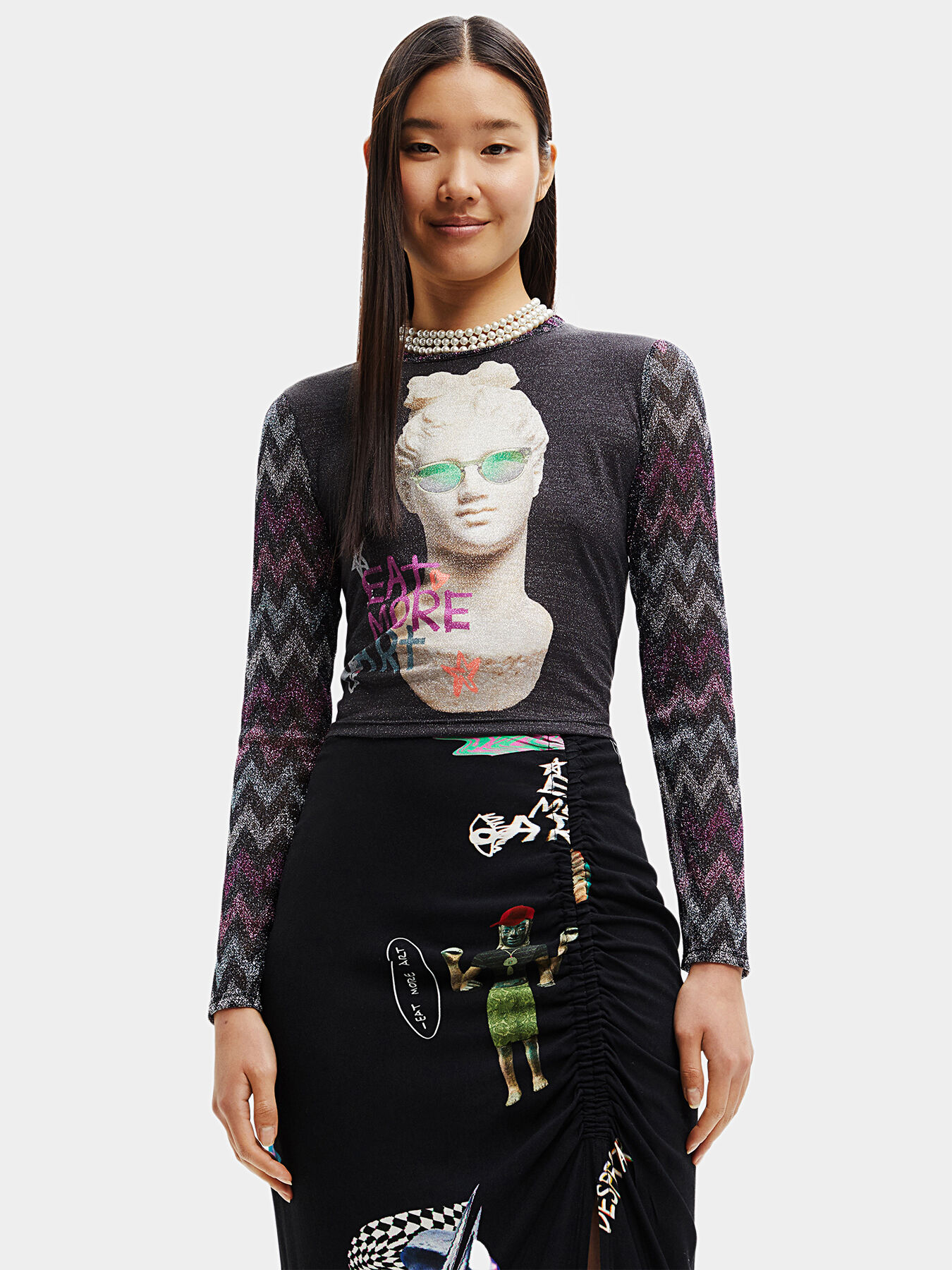 al@　2点おまとめ　【新品】　Desigual トップス ALABAMA blouse with shiny threads brand DESIGUAL