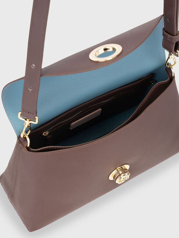 Leather crossbody bag with embossed texture - 6