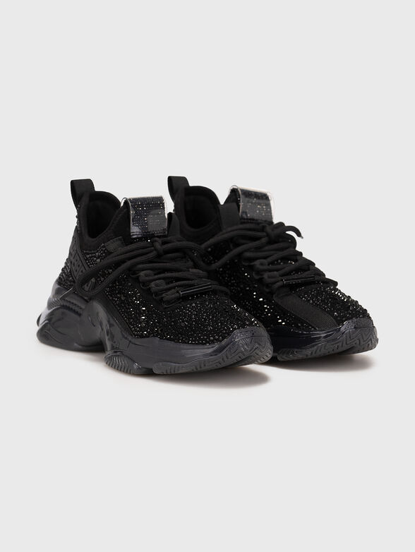 MAXIMA-R black sports shoes with rhinestones - 2