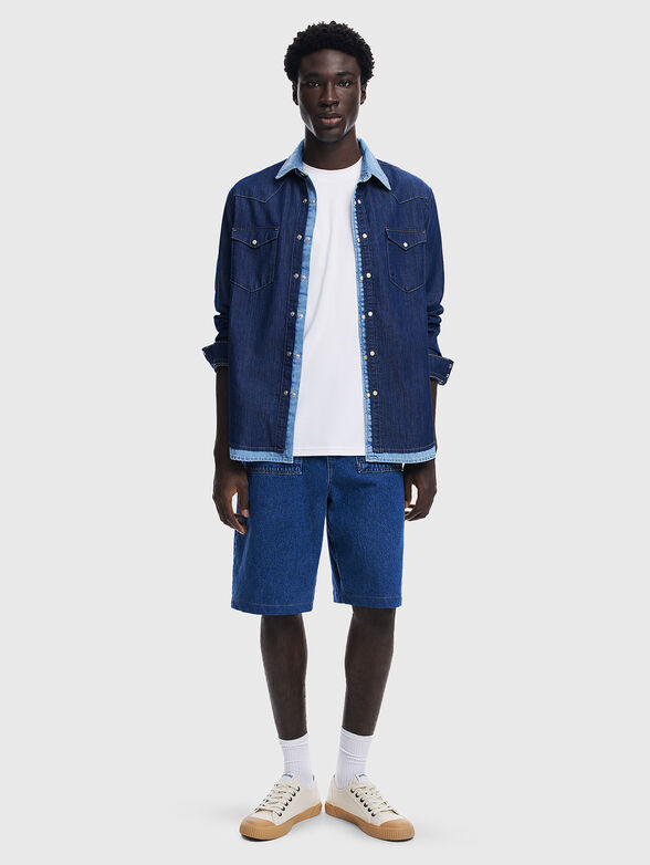 Denim shirt with contrast collar  - 2