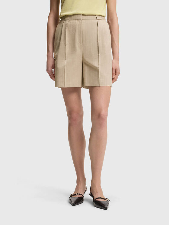 Linen-cotton blend shorts - 1