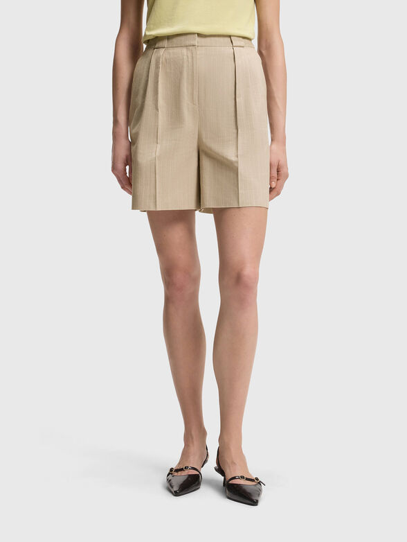 Linen-cotton blend shorts - 1