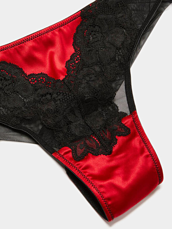 Red brazilian briefs with lace FESTIVAL - 4