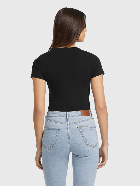 T-shirt with oval neckline and logo print - 3