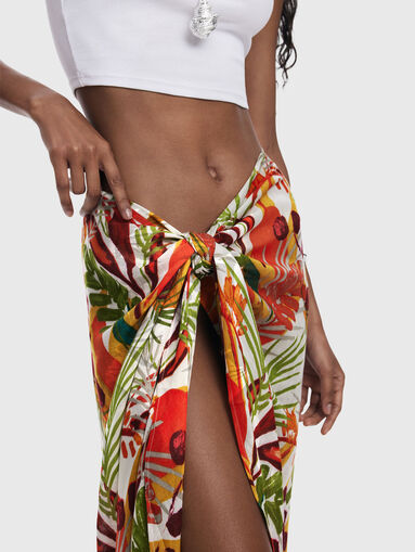 Tropical print beach skirt - 3
