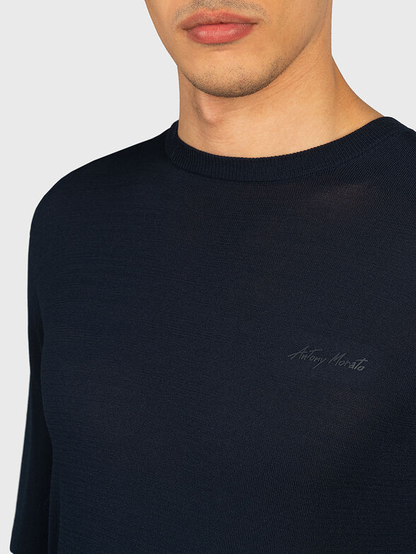 Sweater in dark blue with logo detail - 2