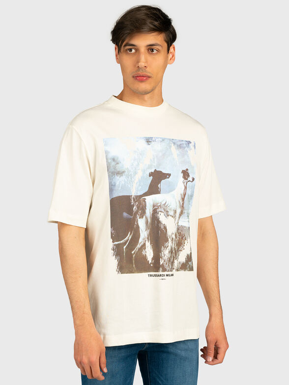 Cotton t-shirt with art print - 1