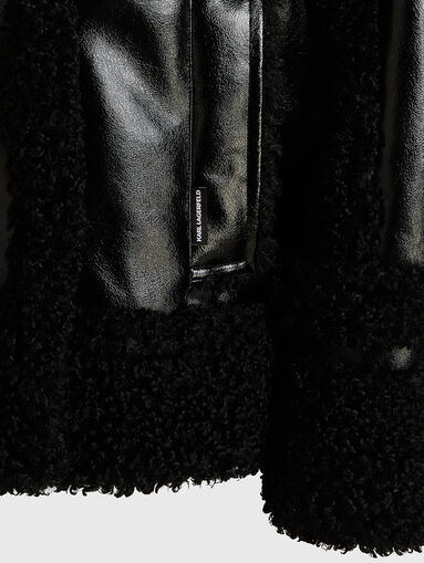 Black biker jacket made of eco leather - 5