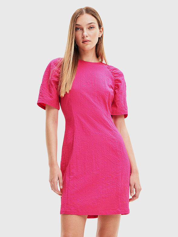Short dress in fuxia color - 1