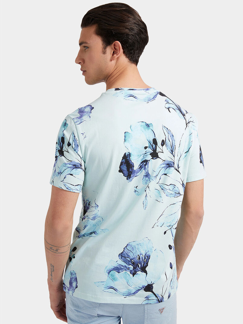 Natt T-shirt in blue color with floral accent - 3
