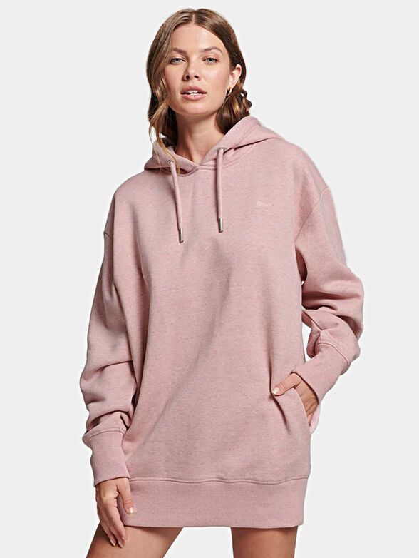 Black hooded sweatshirt dress - 1