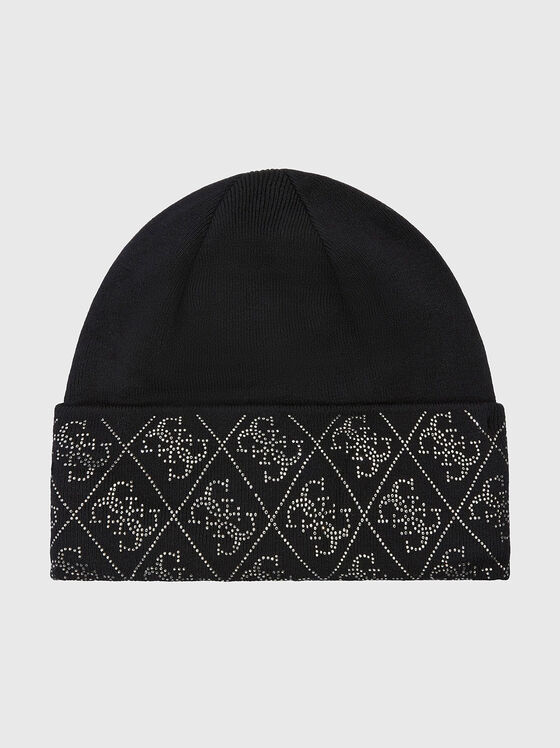Шапка с апликирани лого кристали - 1