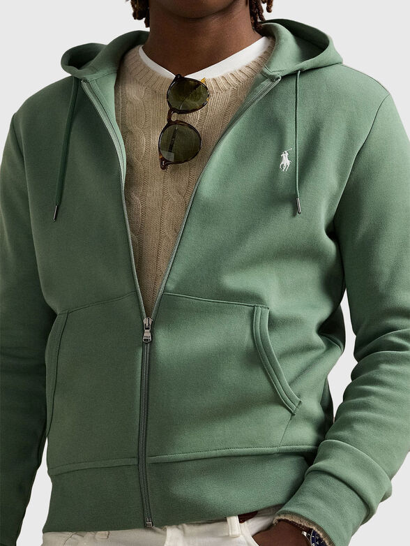 Cotton blend sweatshirt with logo embroidery - 4