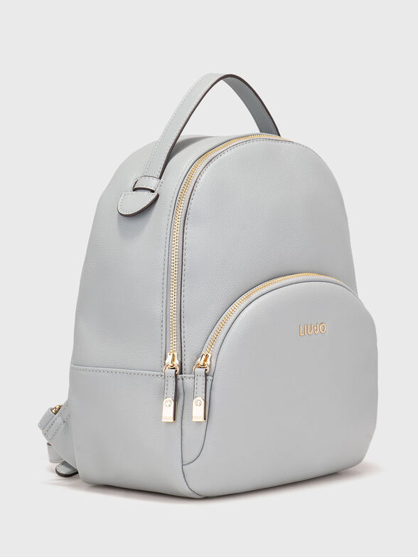 Eco leather backpack with front pocket - 3