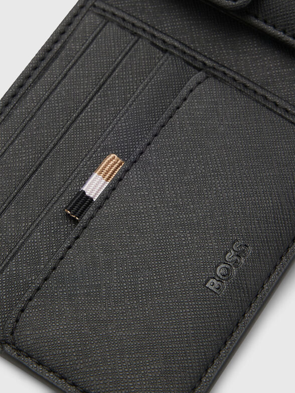 Leather wallet with logo - 3