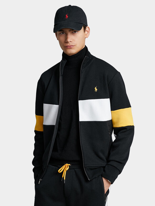 Sports sweatshirt with contrasting stripes - 1